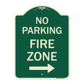 Signmission No Parking Fire Zone W/ Right Arrow Heavy-Gauge Aluminum Architectural Sign, 24" x 18", G-1824-23617 A-DES-G-1824-23617